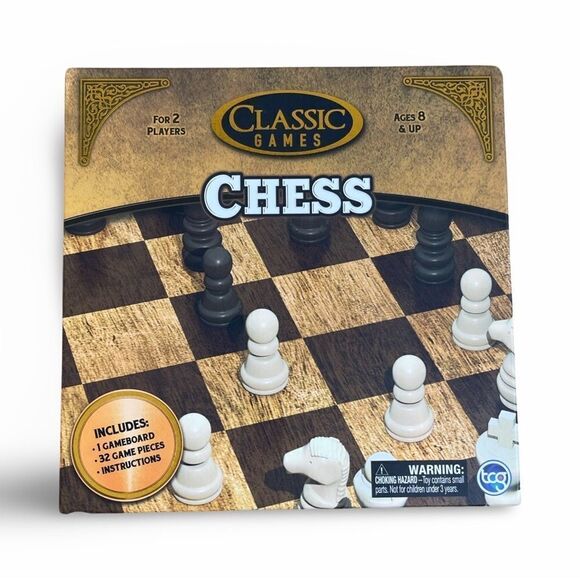 TCG Classic Games Wood Chess Set | Board & 32 Game Pieces NWT - Picture 1 of 6